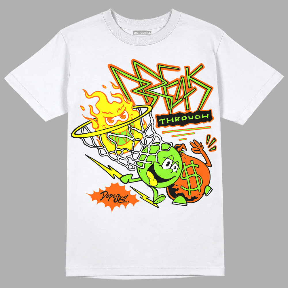 Neon Green Sneakers DopeSkill T-Shirt Break Through Graphic Streetwear - White