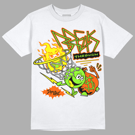 Neon Green Sneakers DopeSkill T-Shirt Break Through Graphic Streetwear - White