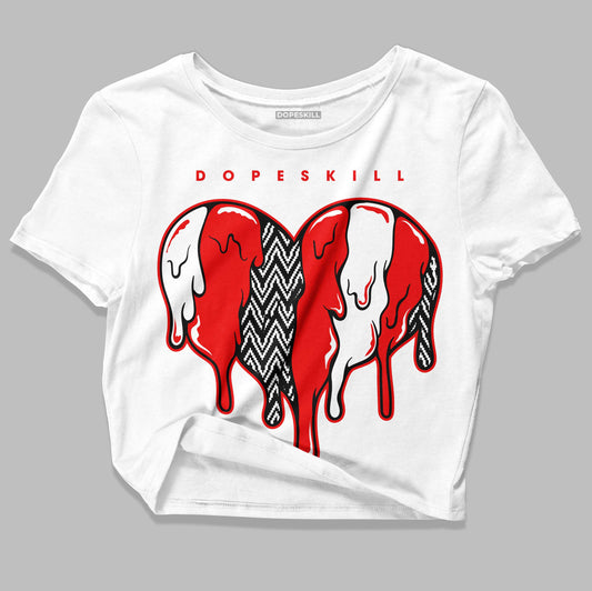 Cherry 12s DopeSkill Women's Crop Top Slime Drip Heart Graphic