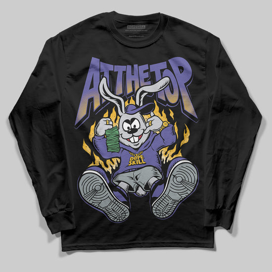 Jordan 4 Retro Lakers DopeSkill Long Sleeve T-Shirt At The Top Graphic Streetwear - Black