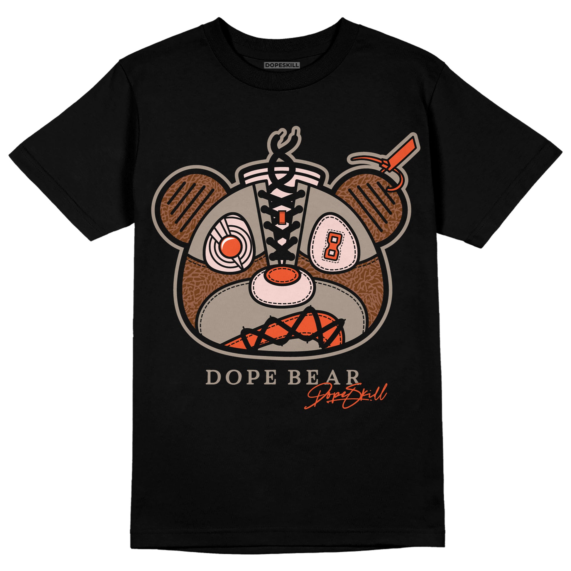 Jordan 3 Desert Elephant DopeSkill T-Shirt Sneaker Bear Head Graphic Streetwear - Black