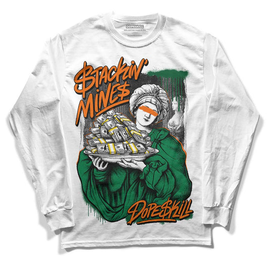 Green Sneakers DopeSkill Long Sleeve T-Shirt Stackin Mines Graphic Streetwear - White