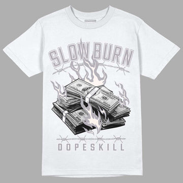 Jordan 2 Cement Grey DopeSkill T-Shirt Slow Burn Graphic Streetwear - White