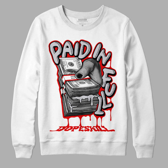 Jordan 2 Retro "Black Cement" DopeSkill Sweatshirt Paid In Full Graphic Streetwear - White 