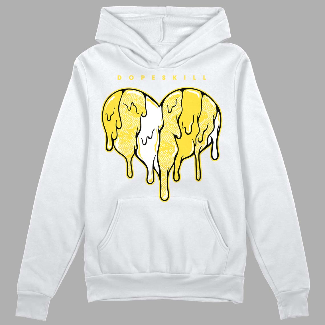 Jordan 11 Low 'Yellow Snakeskin' DopeSkill Hoodie Sweatshirt Slime Drip Heart Graphic Streetwear - White