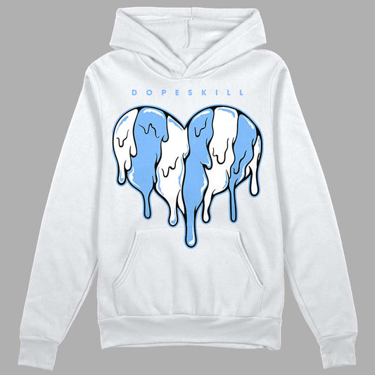 Jordan 9 Powder Blue DopeSkill Hoodie Sweatshirt Slime Drip Heart Graphic Streetwear - White 