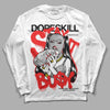 Jordan Spizike Low Bred DopeSkill Long Sleeve T-Shirt Stay It Busy Graphic Streetwear - White 