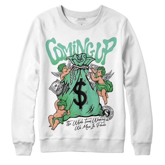 Jordan 1 High OG Green Glow DopeSkill Sweatshirt Money Bag Coming Up Graphic Streetwear - White 