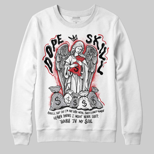 Jordan 4 OG “White Cement” DopeSkill Sweatshirt Angels Graphic Streetwear - White