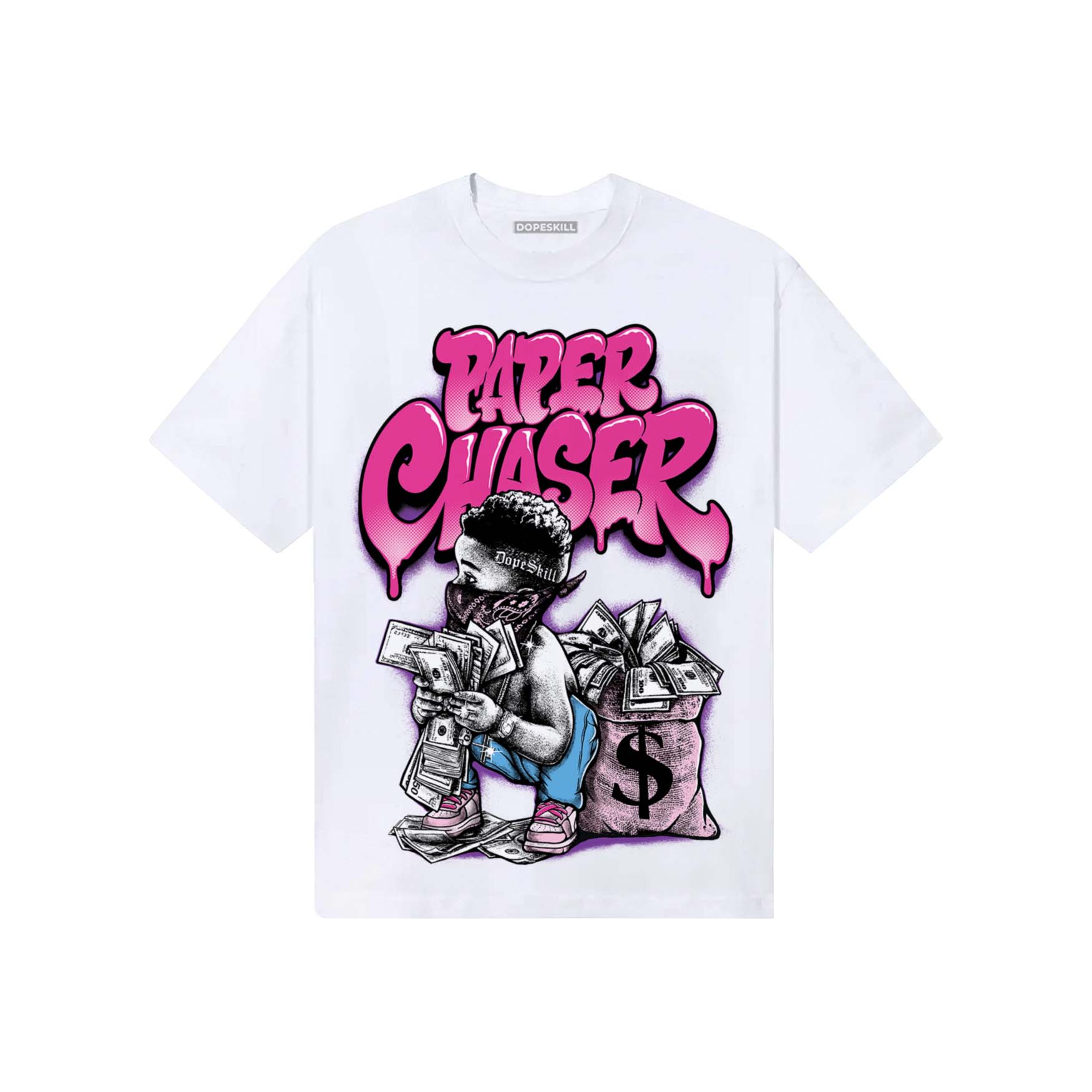 Pink Sneakers DopeSkill T-Shirt Paper Chaser Boy Graphic Streetwear  White