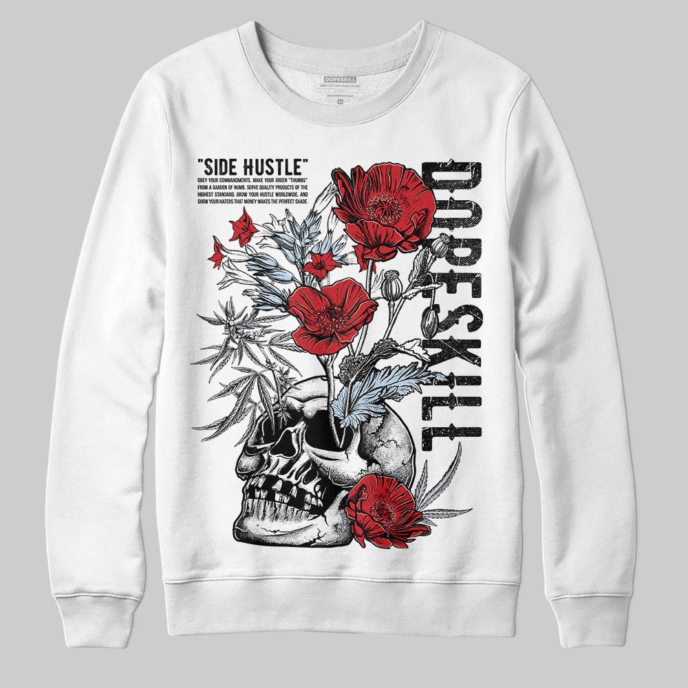 Jordan 5 Retro OG Black Metallic Reimagined DopeSkill Sweatshirt Side Hustle Graphic Streetwear - White