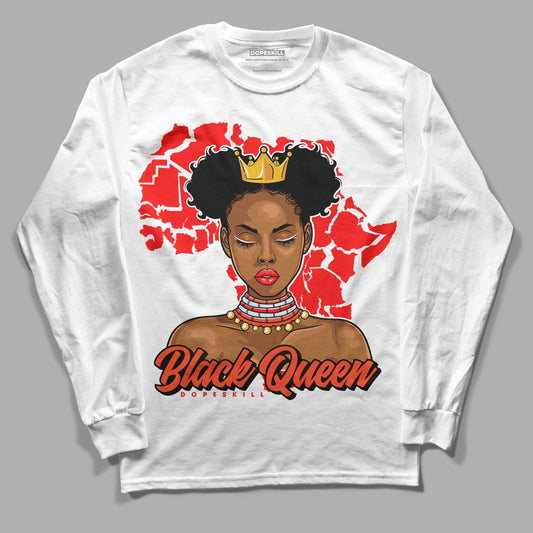 Jordan 7 White Infrared DopeSkill Long Sleeve T-Shirt Black Queen Graphic Streetwear - White