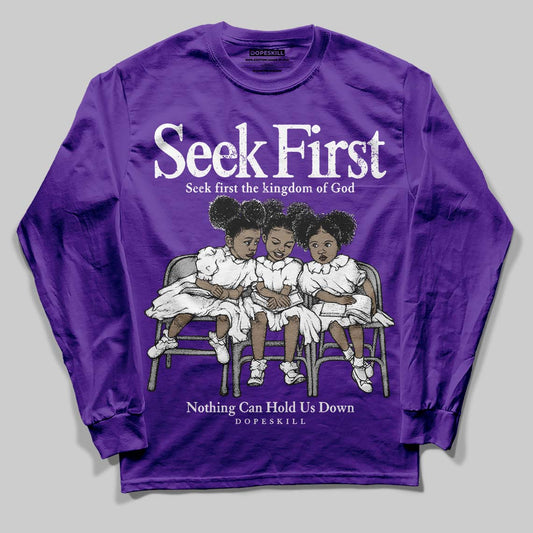 Jordan 12 “Field Purple” DopeSkill Long Sleeve T-Shirt New Seek First Graphic Streetwear - Purple