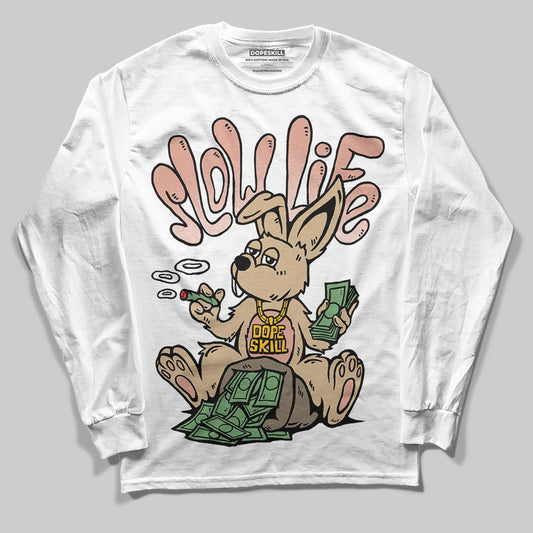 TAN Sneakers DopeSkill Long Sleeve T-Shirt Slow Life Graphic Streetwear  - White