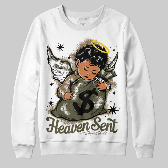 Adidas Samba OG Focus Olive Gum DopeSkill Sweatshirt Heaven Sent Graphic Streetwear - White