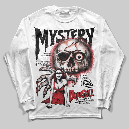 Jordan 1 High OG “Ruby” DopeSkill Long Sleeve T-Shirt Mystery Ghostly Grasp Graphic Streetwear - White