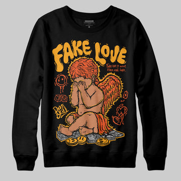 Jordan 12 Retro Black Taxi DopeSkill Sweatshirt False Love Graphic Streetwear - Black