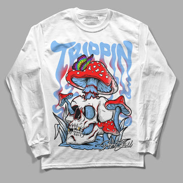 Jordan 9 Powder Blue DopeSkill Long Sleeve T-Shirt Trippin Graphic Streetwear - White 