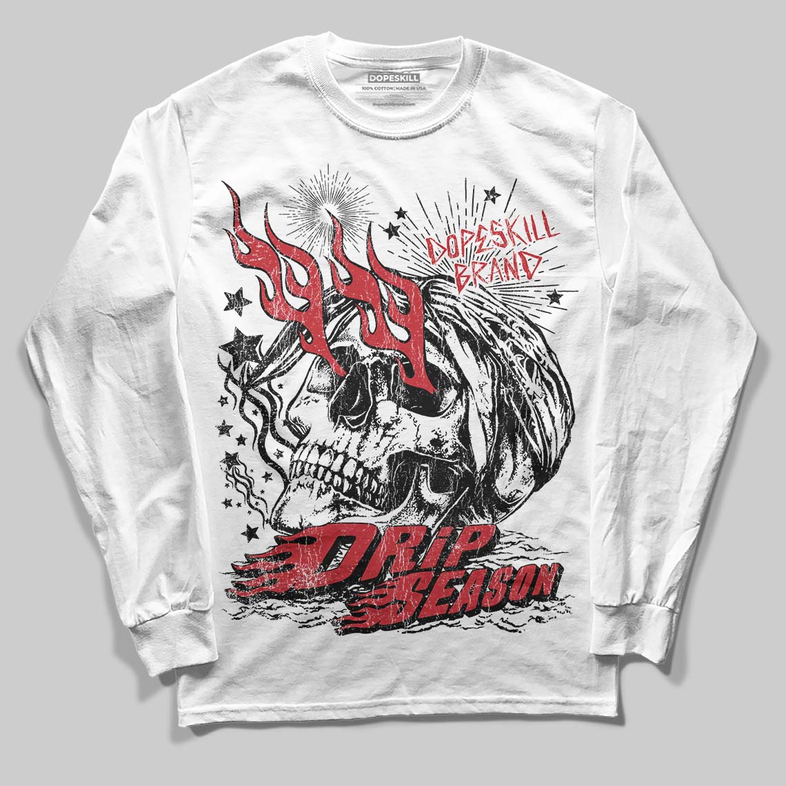 Jordan 1 Low OG "Chicago" DopeSkill Long Sleeve T-Shirt Drip Season Graphic Streetwear  White 