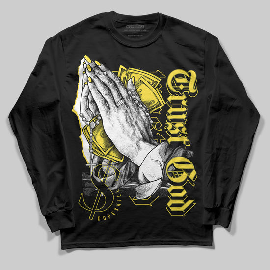 Wmns Air Jordan 11 Low 'Yellow Snakeskin' DopeSkill Long Sleeve T-Shirt Trust God Graphic Streetwear - Black