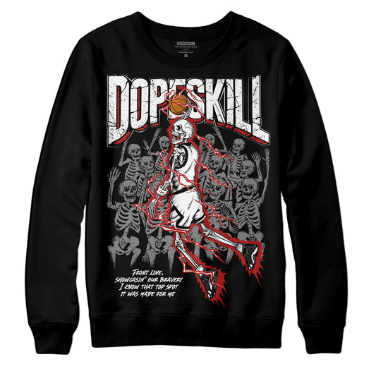 Jordan 14 "Black/White" DopeSkill Sweatshirt Thunder Dunk Graphic Streetwear - Black