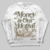 Adidas Samba OG Focus Olive Gum DopeSkill Long Sleeve T-Shirt Money Is Our Motive Typo Graphic Streetwear - White