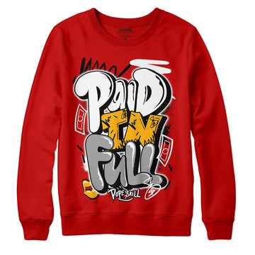 Red Sneakers DopeSkill Red Sweatshirt New Paid In Full Graphic Streetwear 