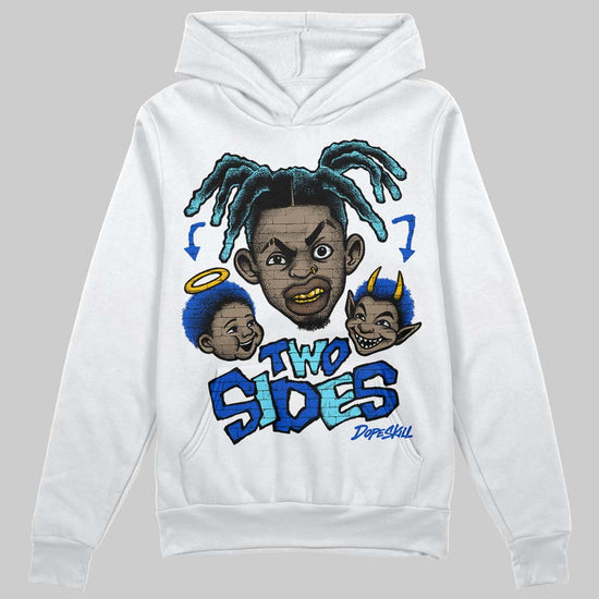 Royal Blue Sneakers DopeSkill Hoodie Two Sides Graphic Streetwear - WHite