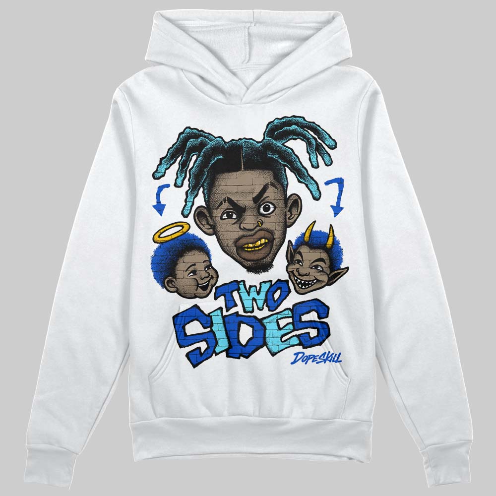 Royal Blue Sneakers DopeSkill Hoodie Two Sides Graphic Streetwear - WHite