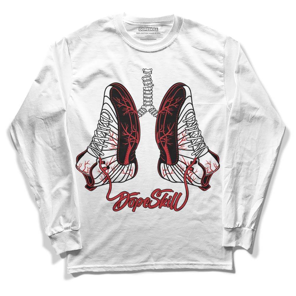 Jordan 12 “Red Taxi” DopeSkill Long Sleeve T-Shirt Breathe Graphic Streetwear - White