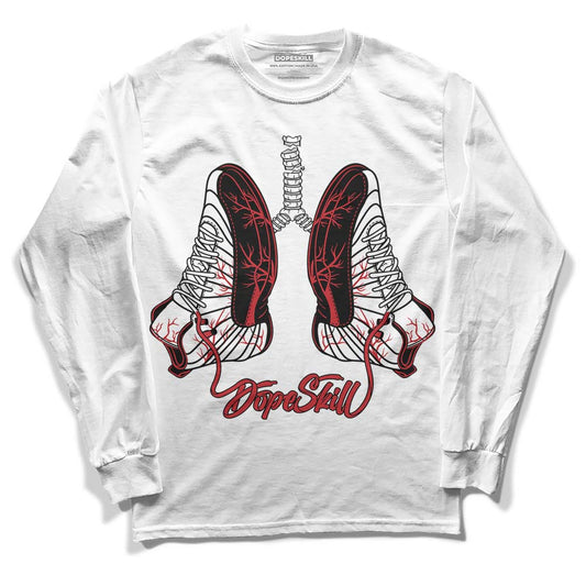 Jordan 12 “Red Taxi” DopeSkill Long Sleeve T-Shirt Breathe Graphic Streetwear - White