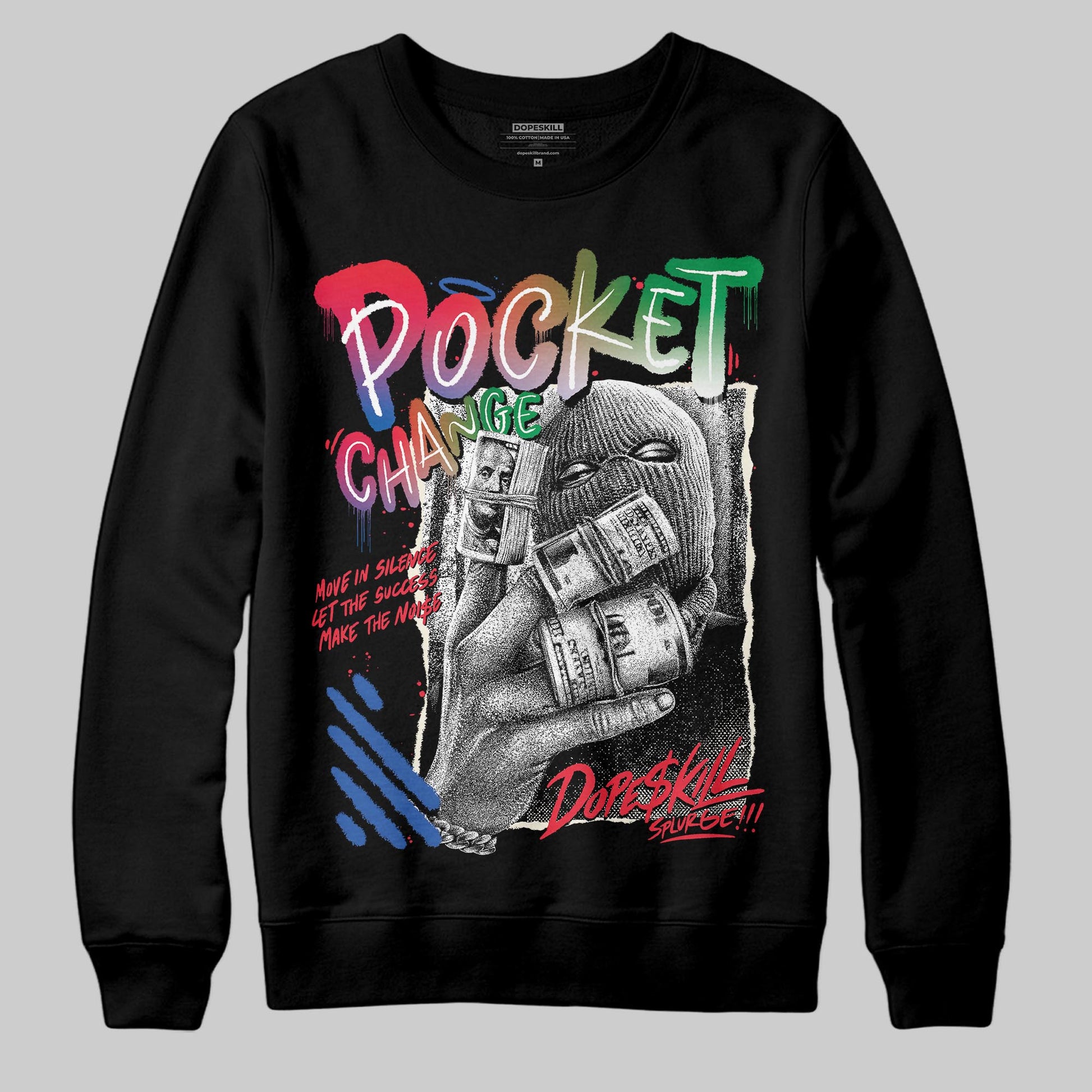 Jordan 11 Retro 285 Atlanta DopeSkill Sweatshirt Pocket Change Graphic Streetwear - Black