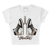 Jordan 1 High OG “Latte” DopeSkill Women's Crop Top Breathe Graphic Streetwear - White 