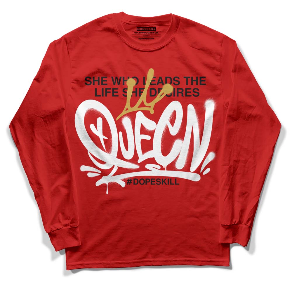 Red Sneakers DopeSkill Red Long Sleeve T-Shirt Queen Graphic Streetwear