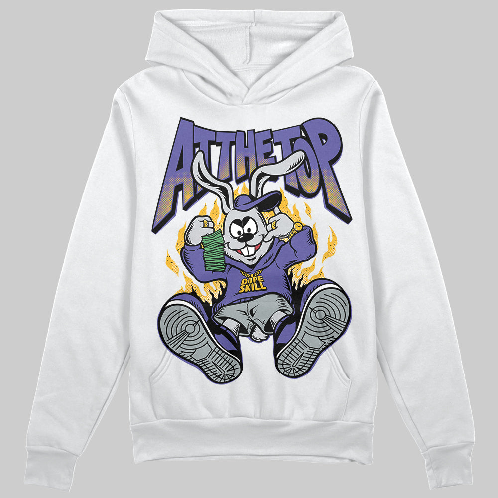 Jordan 4 Retro Lakers DopeSkill Hoodie Sweatshirt At The Top Graphic Streetwear - White