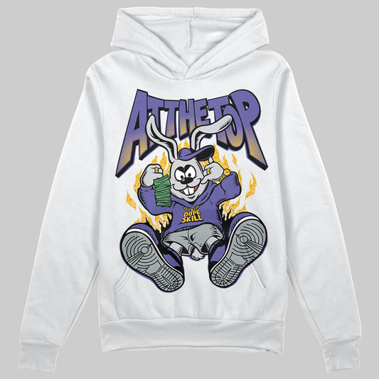 Jordan 4 Retro Lakers DopeSkill Hoodie Sweatshirt At The Top Graphic Streetwear - White