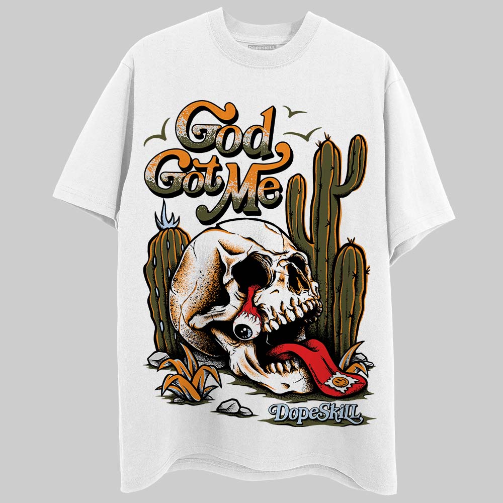 Jordan 5 "Olive" DopeSkill T-Shirt God Got Me Graphic Streetwear - White