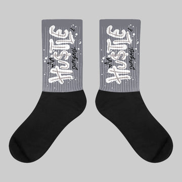 Leather Curb Sneakers White Anthracite DopeSkill Sublimated Socks Hustle Graphic