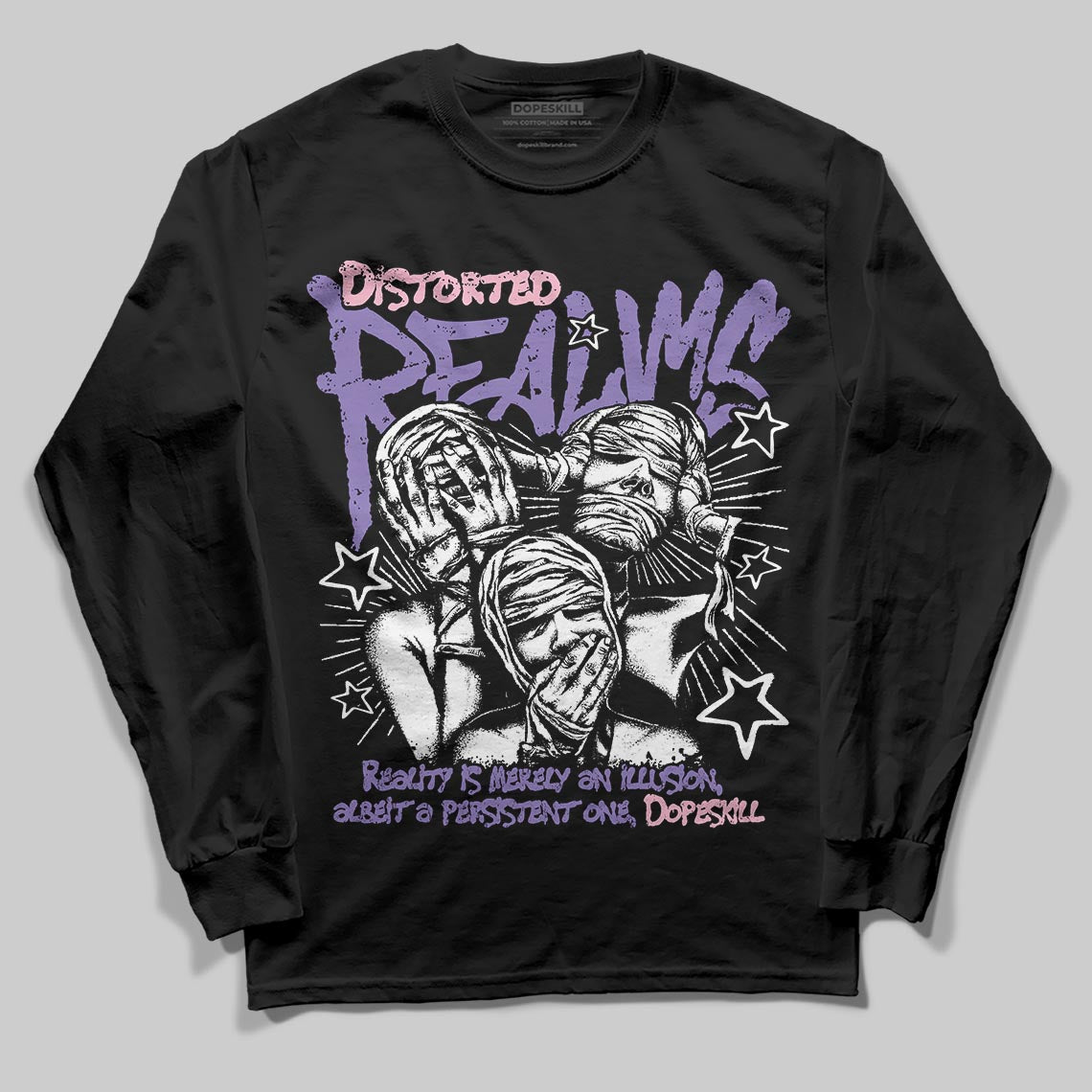 Jordan 11 "Mojave" DopeSkill Long Sleeve T-Shirt Distorted Realms Graphic Streetwear - Black
