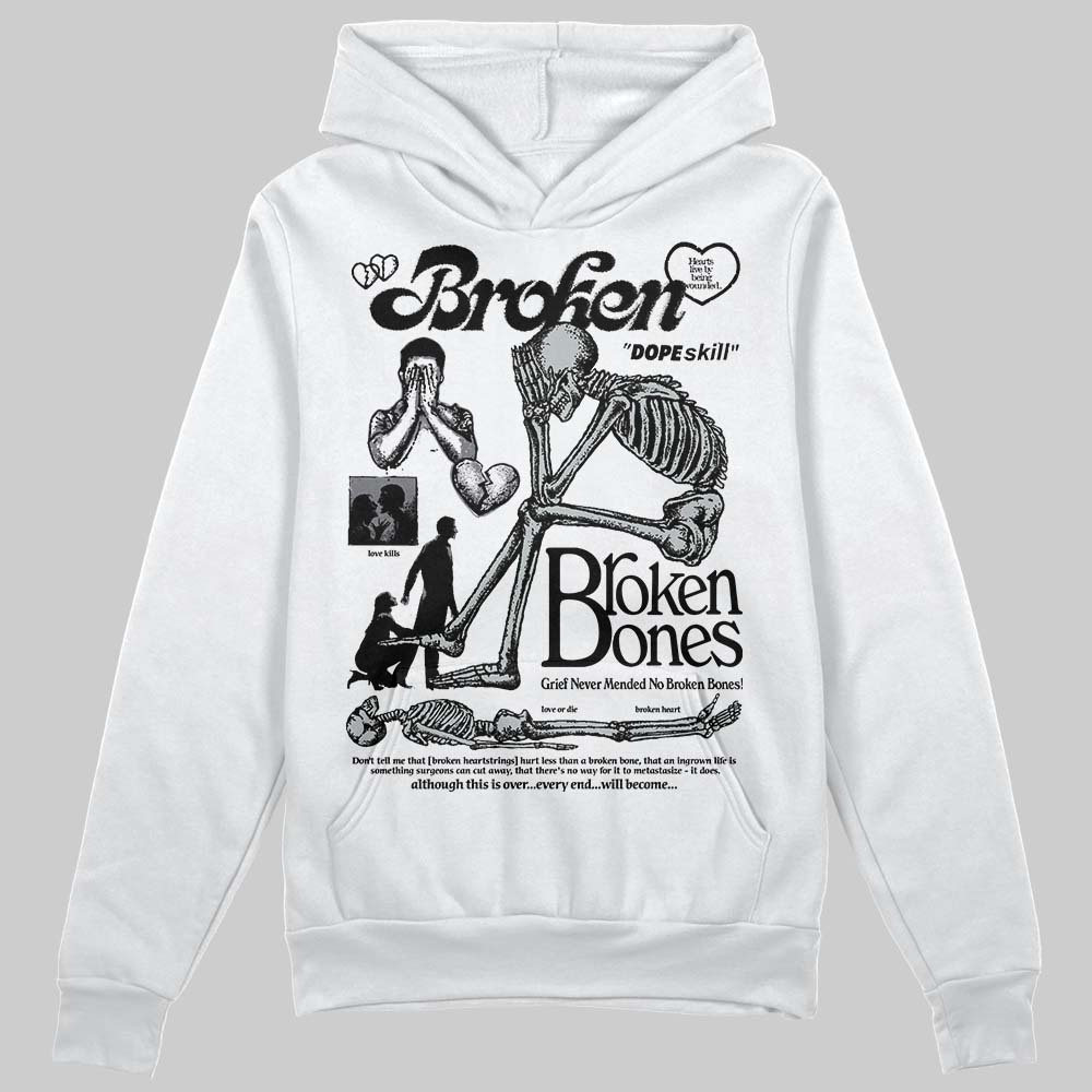 Jordan 4 “Fear” DopeSkill Hoodie Sweatshirt Broken Bones Graphic Streetwear - White