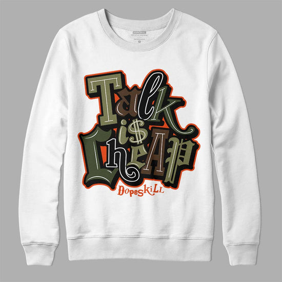 Olive Sneakers DopeSkill Sweatshirt Talk Is Chip Graphic Streetwear - White