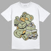 AJ 5 Jade Horizon DopeSkill T-Shirt Bear Steals Sneaker Graphic Streetwear - White 