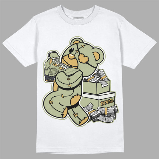 AJ 5 Jade Horizon DopeSkill T-Shirt Bear Steals Sneaker Graphic Streetwear - White 