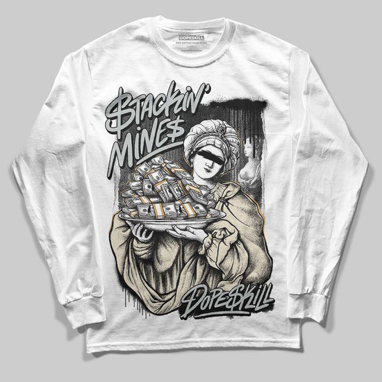 Jordan 5 Retro Reverse Metallic DopeSkill Long Sleeve T-Shirt Stackin Mines Graphic Streetwear - White