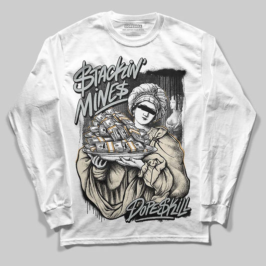 Jordan 5 Retro Reverse Metallic DopeSkill Long Sleeve T-Shirt Stackin Mines Graphic Streetwear - White