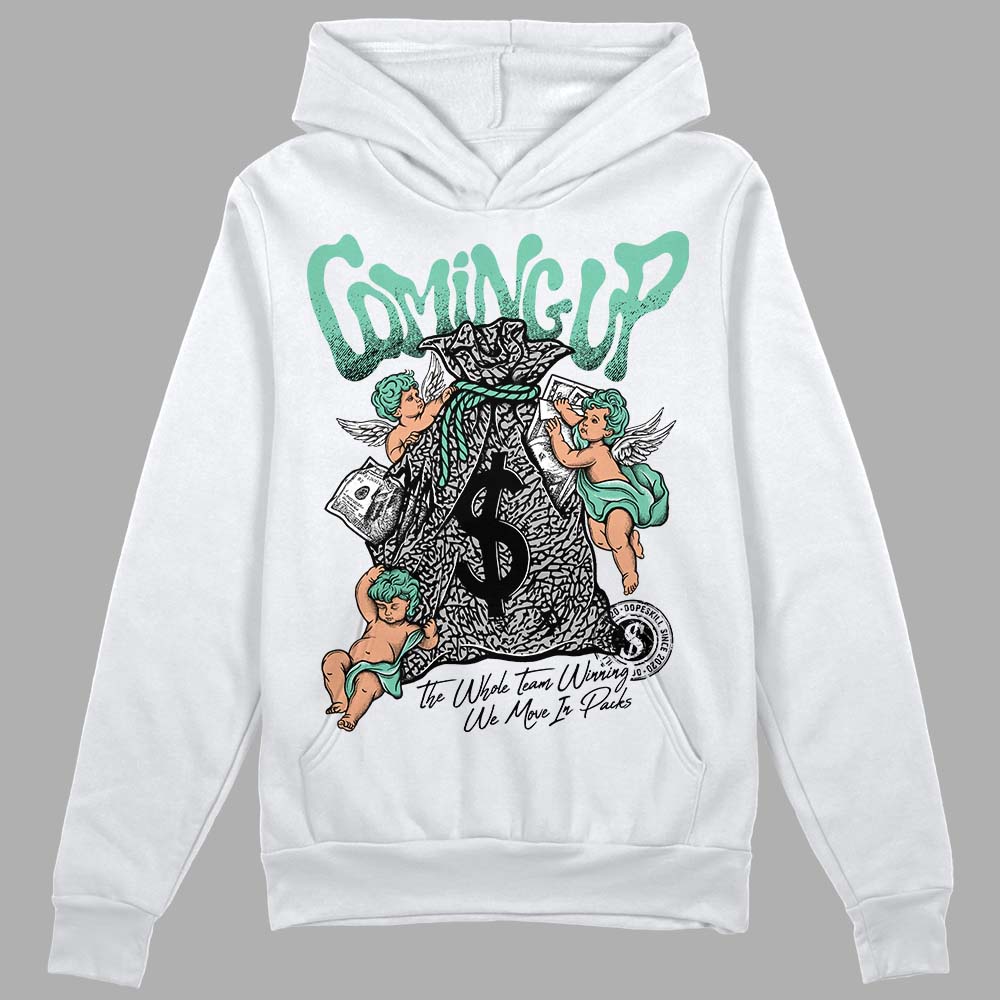 Jordan 3 "Green Glow" DopeSkill Hoodie Sweatshirt Money Bag Coming Up Graphic Streetwear - White 