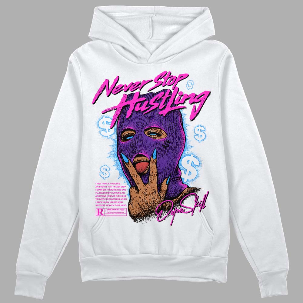 PURPLE  Sneakers DopeSkill Hoodie Sweatshirt Never Stop Hustling Graphic Streetwear - White