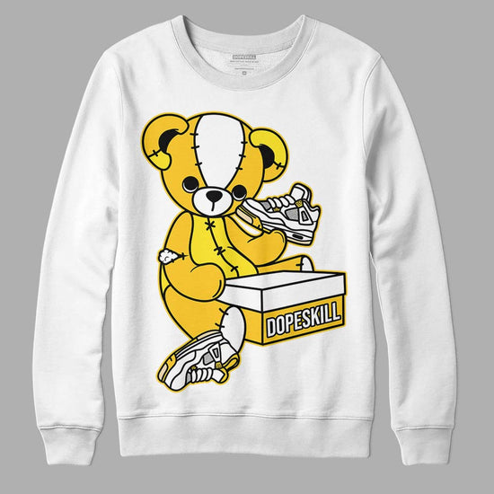 Jordan 4 Retro “Vivid Sulfur” DopeSkill Sweatshirt Sneakerhead BEAR Graphic Streetwear - White 