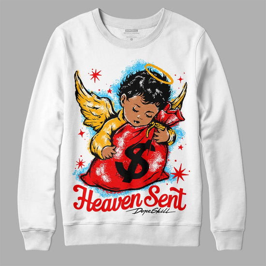 Red Sneakers DopeSkill Sweatshirt Heaven Sent Graphic Streetwear - White