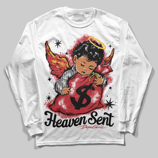 Jordan 14 Retro Ferrari (2025) DopeSkill Long Sleeve T-Shirt Heaven Sent Graphic Streetwear - White